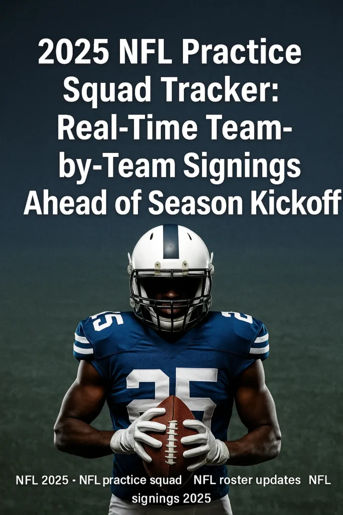 2025 NFL practice squad updates with player signings, roster changes, and real-time team news
