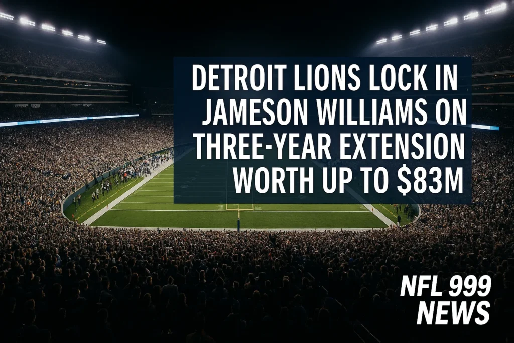 Detroit Lions fans fill stadium celebrating Jameson Williams three-year $83M extension