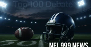 NFL Top 100 2025 voters got wrong – helmet and football on field with NFL 999 NEWS branding